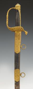 SABRE D'OFFICIER SUPÉRIEUR DE MARINE ayant appartenu à Jacques DRUET commandant du bâtiment ARAGO en 1929, modèle 1872, Troisième République. 33986