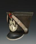 Officer's shako of the 1st Hussar Regiment, model 1812, First Empire. Inventory number 34225.