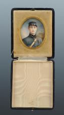 Photo 2 : OFFICIER D'AVIATION EN TENUE BLEU HORIZON : Portrait miniature sur velin, Première Guerre Mondiale.