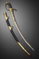 Photo 2 : Luxurious gilt admiral's saber, signed Manceaux, Restoration period. From the Philippe Missillier collection, Auction House Giquello, Drouot - rooms 5-6, March 6 & 7, 2025.