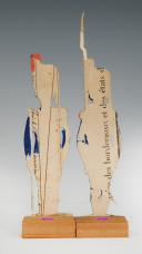 Photo 2 : CHASSEURS À PIED DE LA GARDE IMPÉRIALE PREMIER EMPIRE : SOLDATS DE STRASBOURG FIGURINE DE CARTE EN CARTON gouaché par la famille WURTZ, deuxième tiers du XIXème siècle, vers 1815-1848. 31156-3