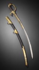 Photo 3 : Luxurious gilt admiral's saber, signed Manceaux, Restoration period. From the Philippe Missillier collection, Auction House Giquello, Drouot - rooms 5-6, March 6 & 7, 2025.