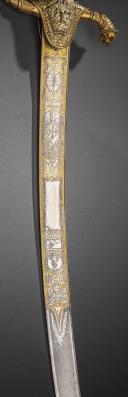 Photo 4 : Luxurious gilt admiral's saber, signed Manceaux, Restoration period. From the Philippe Missillier collection, Auction House Giquello, Drouot - rooms 5-6, March 6 & 7, 2025.