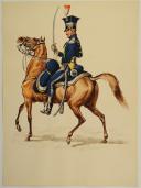 Photo 1 : ROUSSELOT Lucien AQUARELLE ORIGINALE, OFFICIER CHEVAU-LÉGER LANCIER POLONAIS, RÉGLEMENT DE 1812 PAR BARDIN.