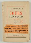 Photo 1 : LIVRE D'OCCASION - FRANCOIS DE ROUX : JOURS SANS GLOIRE.