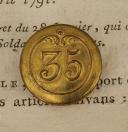 OFFICER BUTTON OF THE 35th INFANTRY REGIMENT, First Empire. 20737-17
