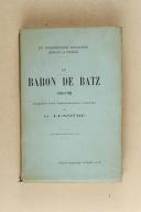 Un conspirateur royaliste pendant la terreur : le Baron de Batz, 1792-1795. 