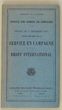 Photo 1 : Décret du 2 décembre 1913 portant règlement sur les services des armées en campagne