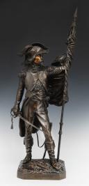 Photo 2 : ARMAND LE VÉEL - Bronze, cast iron from 1846: FLAG-BEARER OF THE 32nd INFANTRY HALF-BRIGADE, Revolution. 31167