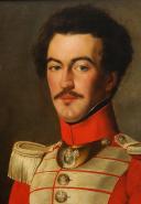 Photo 2 : SOUS-LIEUTENANT DU 8ème RÉGIMENT SUISSE DE LA GARDE ROYALE RESTAURATION : huile sur toile, Restauration. 32913