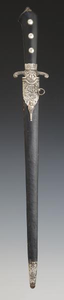 Photo 2 : DAGUE DE CHASSE À GARNITURES D'ARGENT, Ancienne Monarchie, deuxième moitié du XVIIIème siècle. 32744