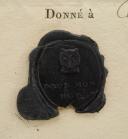 Photo 3 : Royalist Revolt. Lower Normandy Division. CONFIRMATION OF THE RANK OF SECOND LIEUTENANT FOR JULIEN NICOLAS BRAULT, signed by Louis-Guérin de Bruslart*, Carentan, 22 May 1814. 18913-31R