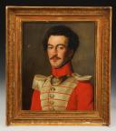 Photo 3 : SOUS-LIEUTENANT DU 8ème RÉGIMENT SUISSE DE LA GARDE ROYALE RESTAURATION : huile sur toile, Restauration. 32913