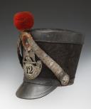 Photo 3 : Shako of the 12th Light Infantry Regiment, model 1812, First Empire. 34226