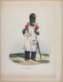 Photo 1 : BELLANGÉ - " Sapeur (Infanterie de la Garde Royale) " - Gravure - n° 81  - Restauration