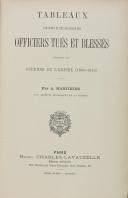 Photo 1 : MARTINIEN : TABLEAU DES OFFICIERS TUÉS ET BLESSÉS PENDANT LES GUERRES DE L'EMPIRE 1805-1815