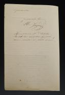 Photo 2 : Paris Commune 1871. LETTER TO THE COMMANDER OF THE 176th BATTALION ANNOUNCING THE RESIGNATION OF THE MUSICIANS OF THIS BATTALION, signed H. Goujon, April 23, 1871. 18901-5