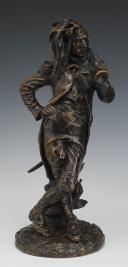 Photo 2 : ARMAND LE VÉEL - Paire de bronzes : TROMPETTE ET TAMBOUR D'INFANTERIE, Révolution. 31168