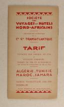 Photo 1 : Plaquette de la société des voyages et Hôtels Nord-Africains 