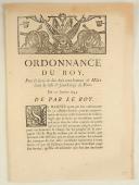 Photo 1 : ORDONNANCE DU ROY pour la levée de dix-huit cents hommes dans la ville et faubourg de Paris 10 janvier 1743