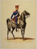 Photo 1 : ROUSSELOT Lucien AQUARELLE ORIGINALE, ARTILLERIE À CHEVAL, RÉGLEMENT DE 1812 PAR BARDIN.