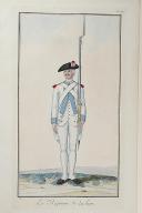 Photo 1 : Nicolas Hoffmann, régiment d'Infanterie (Sarre), au règlement de 1786.