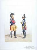 Photo 1 : 1819. Gendarmerie Royale. Compagnie des Chasses, Voyages et Résidences du Roi. Chef d'Escadron, Gendarme.