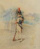 H. GRAY - GRENADIER À PIED DE LA GARDE IMPÉRIALE, Premier Empire : aquarelle. 31188