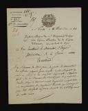 12th Light Infantry Regiment. MAJOR JAMIN WRITES TO THE MINISTER OF WAR to expedite the appointment of officers to vacant positions, Nantes, 18 Messidor year 12 (July 7, 1804). 18909-19