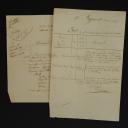 12th Line Infantry Regiment. TWO DOCUMENTS SIGNED BY COLONEL THOULOUZE *: Nominal list of officers coming from the Dutch Regiments; Letter to the Minister of War informing him of the departure of four officers called to join the Dutch Regiments, March 20, 1811. 18911-19