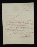 Photo 2 : 12th Light Infantry Regiment. MAJOR JAMIN WRITES TO THE MINISTER OF WAR to expedite the appointment of officers to vacant positions, Nantes, 18 Messidor year 12 (July 7, 1804). 18909-19