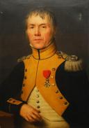 Photo 2 : LIEUTENANT CLAUDE JOSEPH REVERCHON, DU 9ème RÉGIMENT DE CUIRASSIERS, BLESSÉ À LA BATAILLE DE WAGRAM : Huile sur toile, Premier Empire. 32916