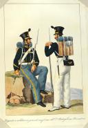 Photo 7 : ANONYME. Régiments d'infanterie et Garde royale en grand et petit uniforme vers (1820).