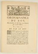 ORDONNANCE DU ROY, pour la levée de dix-huit cens hommes de nouvelle Milice. Du 25 janvier 1743. 2 pages