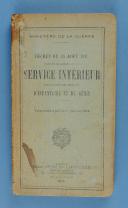 DECRET DU 25 AOUT 1913 - SERVICE INTÉRIEUR