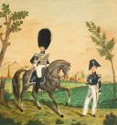 Photo 2 : HESS Maréchal des Logis du 2ème Régiment des Grenadiers à cheval de la Garde Royale : Gouache, Restauration, Règne de Charles X.