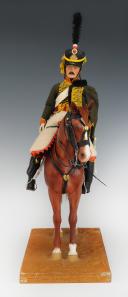 Photo 6 : LEPELTIER DANIEL : MANNEQUIN MINIATURE À CHEVAL REPRÉSENTANT UN HUSSARD DU 7ème RÉGIMENT Premier Empire, XXème siècle. 30451
