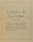 Photo 14 : TRIOMPHES DU ROY LOUIS LE GRAND (Les) 1674-1714