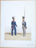 1822. Compagnies de Fusiliers Sédentaires. Officier, Fusilier.