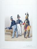 1830. Garde Royale. Gendarmerie d'Elite. Gendarme, Maréchal des Logis-Fourrier, Gendarme en grande tenue.