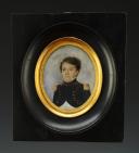 Photo 1 : CAPITAINE D'ARTILLERIE : Portrait miniature sur ivoire, Premier Empire.