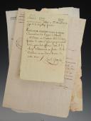 Armée d'Italie, 1799. LOT DE TROIS LETTRES : l'une signée FRANÇOIS PAGES, commandant les flottilles des lacs de Mantoue, 23 floréal an 7 (12 mai 1799) ; la deuxième signée DAUBIGNY, Alexandrie le 25 floréal an 7 (14 mai 1799) ; la troisième signée EMMANUEL GROUCHY, Voltri le 22 messidor an 7 (10 juillet 1799). 18910-61