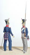 Photo 2 : 1822. Compagnies de Fusiliers Sédentaires. Officier, Fusilier.