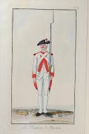 Photo 1 : Nicolas Hoffmann, Régiment d'Infanterie (Régiment de Monsieur), au règlement de 1786.