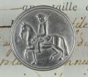 Photo 1 : REPRODUCTION DE BOUTON DE CHEVAU-LÉGER, MODÈLE 1776, ANCIENNE MONARCHIE (1776-1779).