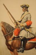 LUCIEN ROUSSELOT - Ancient Monarchy Cavalry: original watercolor, Early 20th century. 33377