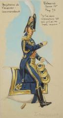 Photo 2 : ROUSSELOT Lucien, CAPITAINE DE VAISSEAU - COMMANDANT  PREMIER EMPIRE,AQUARELLE ORIGINALE.