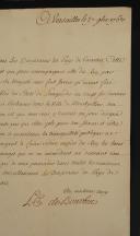 Photo 2 : SIGNED LETTER L.C. DE BOURBON ADDRESSED TO THE DIOCESEANS OF THE VIVARAIS COUNTRY INFORMING THEM OF THE DATE OF THE GENERAL ASSEMBLY OF THE ESTATES OF LANGUEDOC, Versailles, November 27, 1673. 18883-17