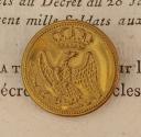 BOUTON D'OFFICIER DES TROUPES À PIED DE LA GARDE IMPÉRIALE, Premier Empire. 20737-52