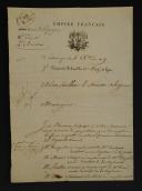 Armée d'Espagne. 50ème Régiment de ligne. LETTRE AUTOGRAPHE SIGNÉE Jh FRAPART, colonel dudit Régiment, ADRESSÉE AU MINISTRE DE LA GUERRE, proposant sept noms pour des emplois d'officiers vacants. Salamanque, le 2 Xbre 1809. 18911-23